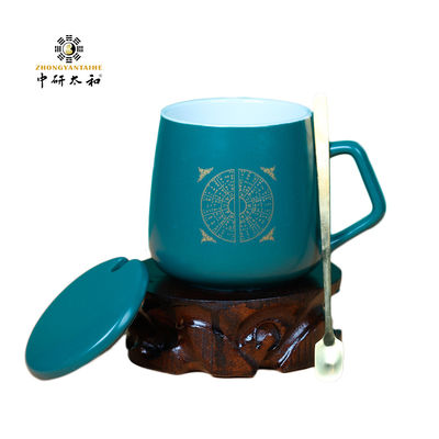 Tách cà phê gốm sứ có thể tái sử dụng 7x9cm Phong cách y học cổ truyền Trung Quốc với thìa