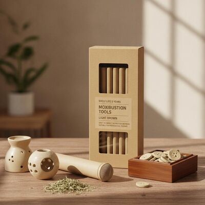 Thời hạn sử dụng 5 năm Công cụ Moxibustion Màu nâu sáng Phương pháp Moxibustion trực tiếp hoặc gián tiếp phù hợp với liệu pháp chuyên nghiệp