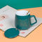 Tách cà phê gốm sứ có thể tái sử dụng 7x9cm Phong cách y học cổ truyền Trung Quốc với thìa