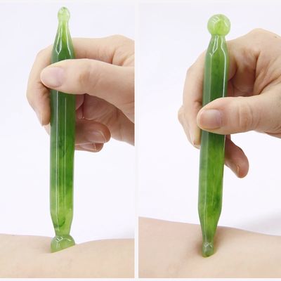 Green Jade Gua Sha Stone Khôi phục mặt Massage Tool